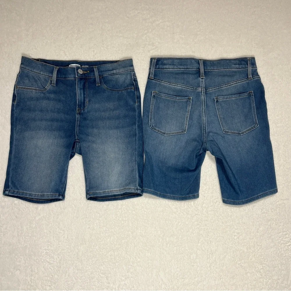OLD NAVY Girls Size 14 Bundle – Romper, 2 Denim Bermuda Shorts & Black Leggings
